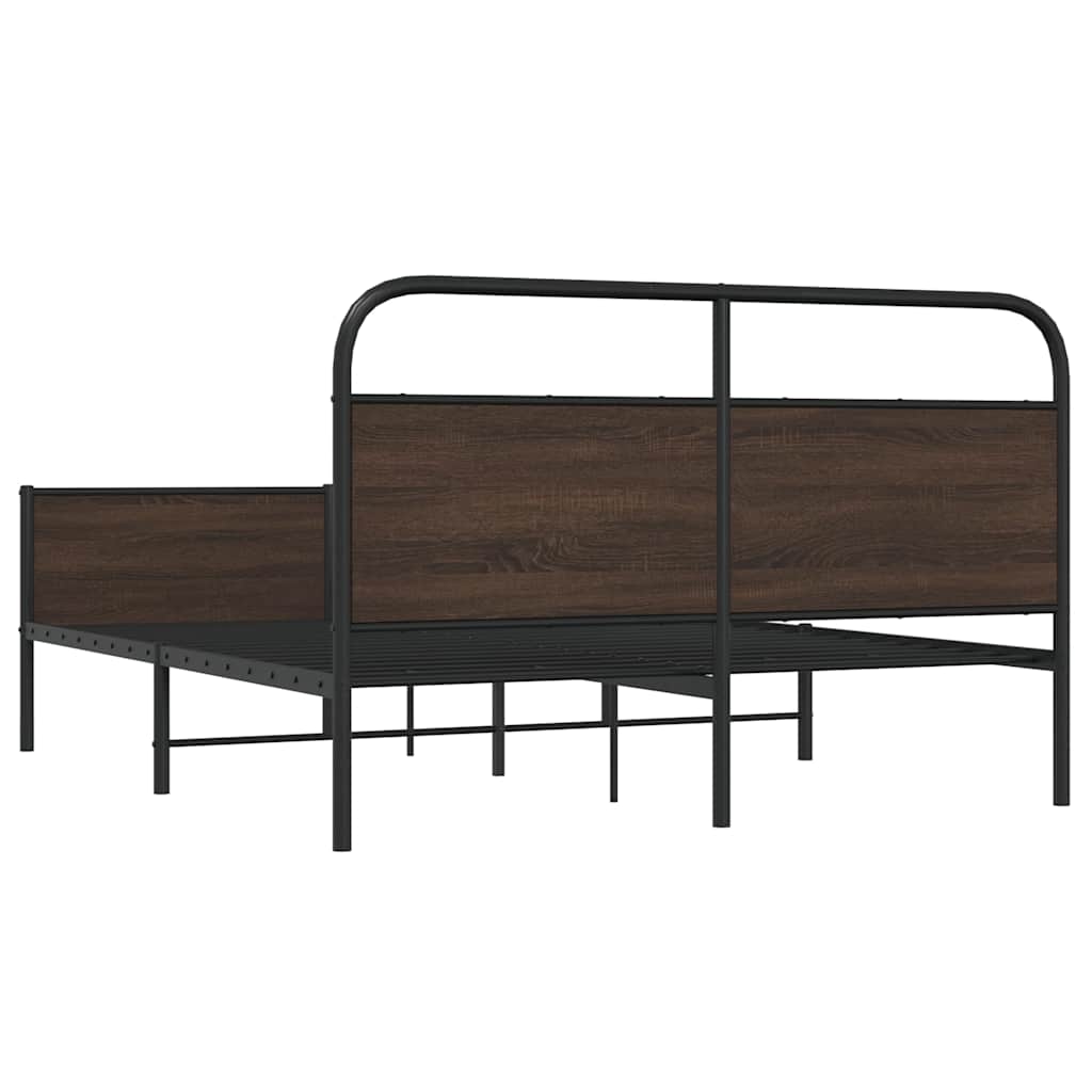 Metalni okvir kreveta bez madraca smeđa boja hrasta 150x200 cm