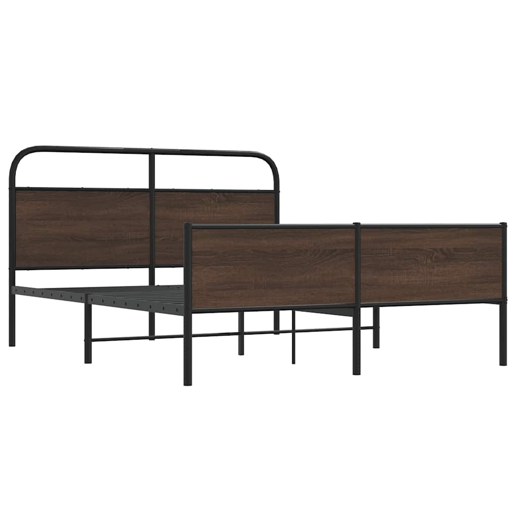 Metalni okvir kreveta bez madraca smeđa boja hrasta 160x200 cm