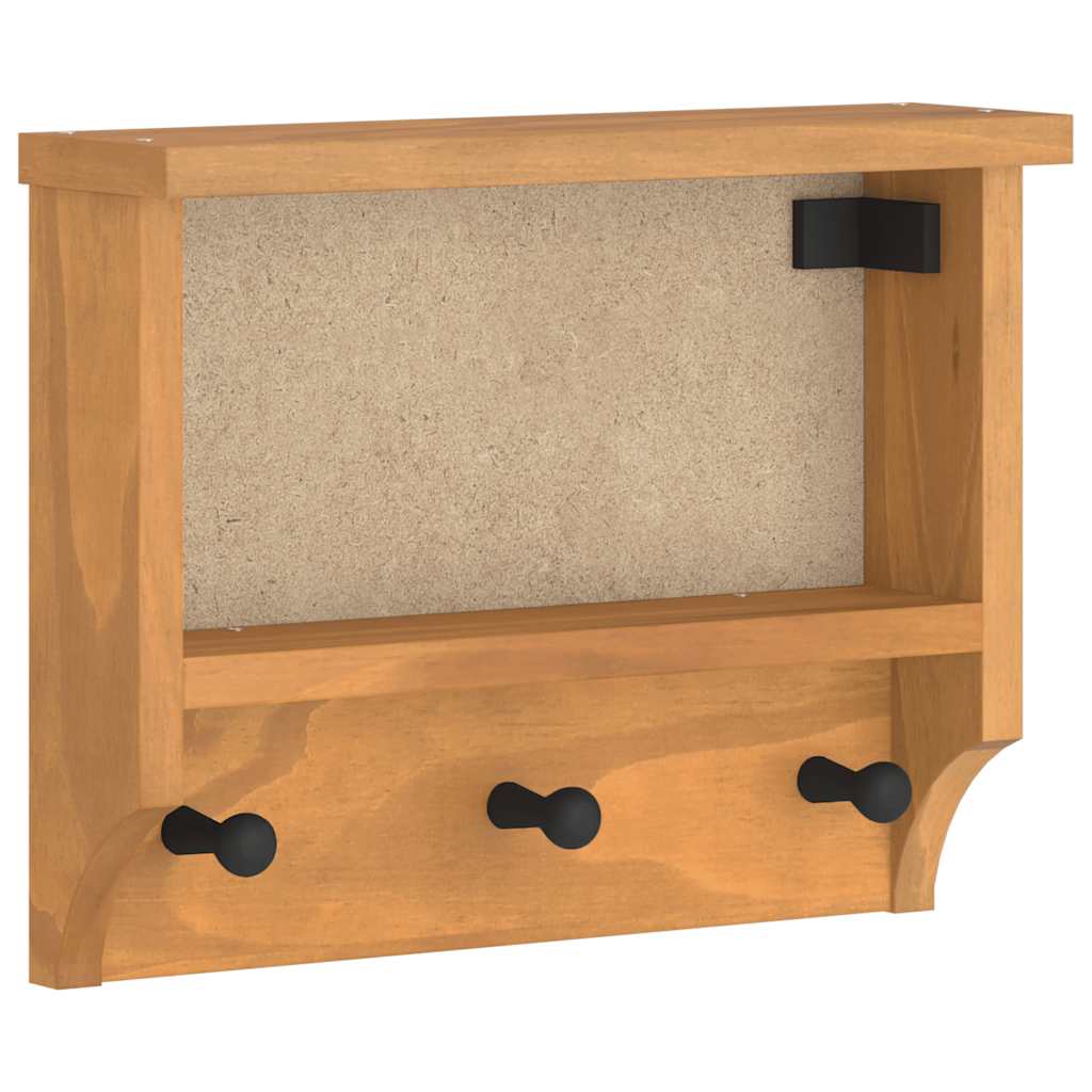 Zidna vješalica za kapute SANDNES 45x12x35 cm Masivno drvo bor