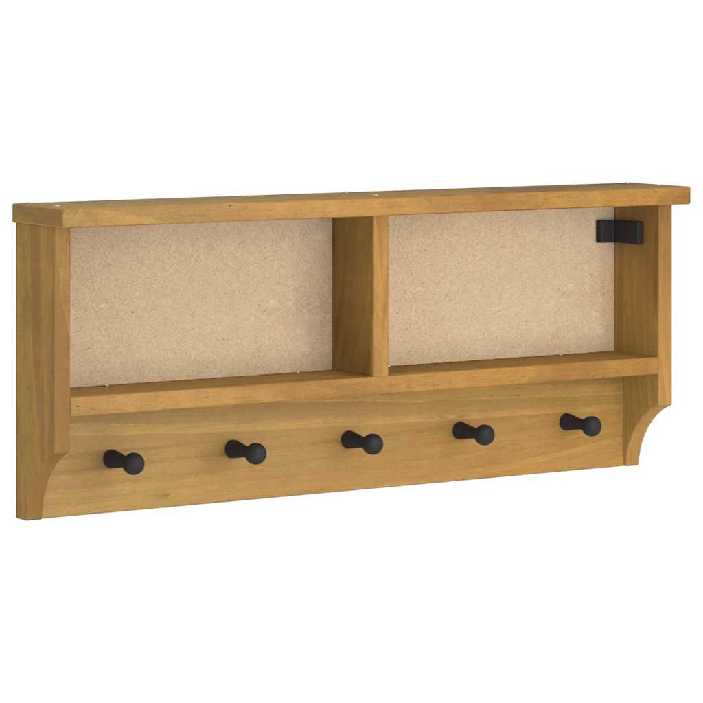 Zidna vješalica za kapute SANDNES 87x12x35 cm puno drvo bor