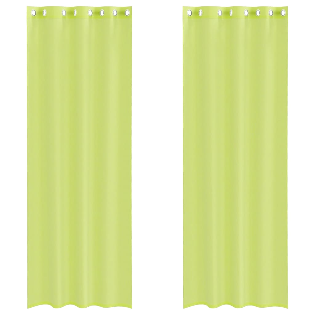 Voile zavjese s ušicama 2 kom zelene boje jabuke 140x300 cm