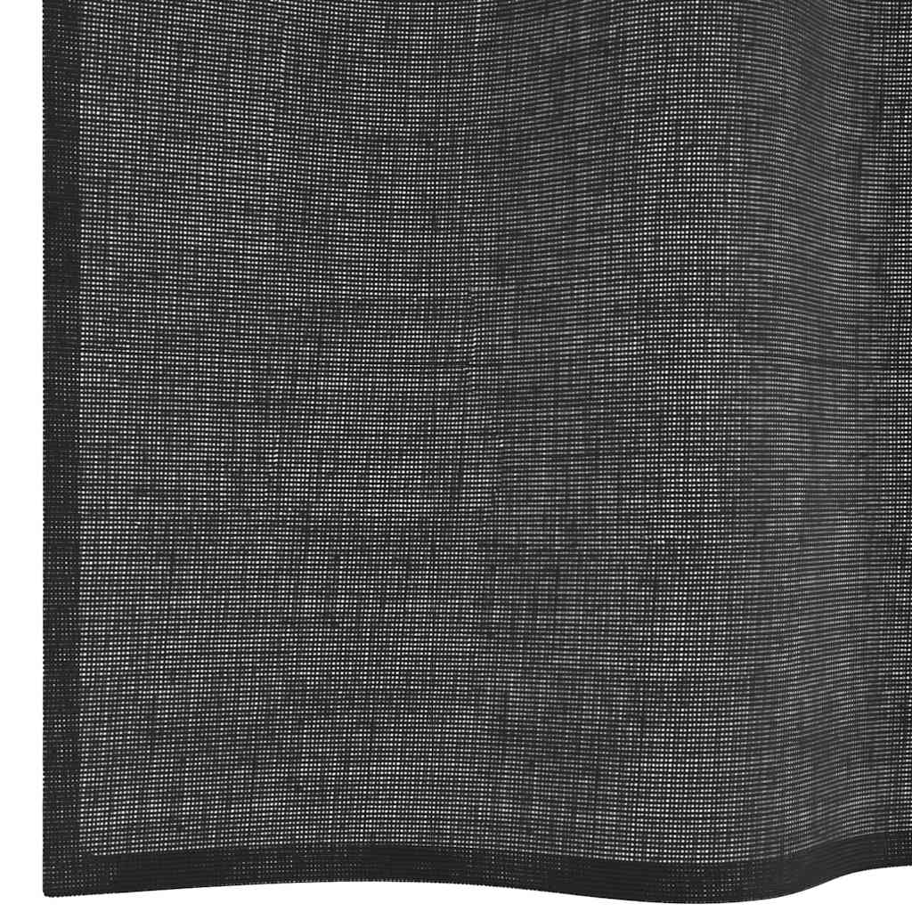 Voile zavjese s ušicama 2 kom crne 140x140 cm