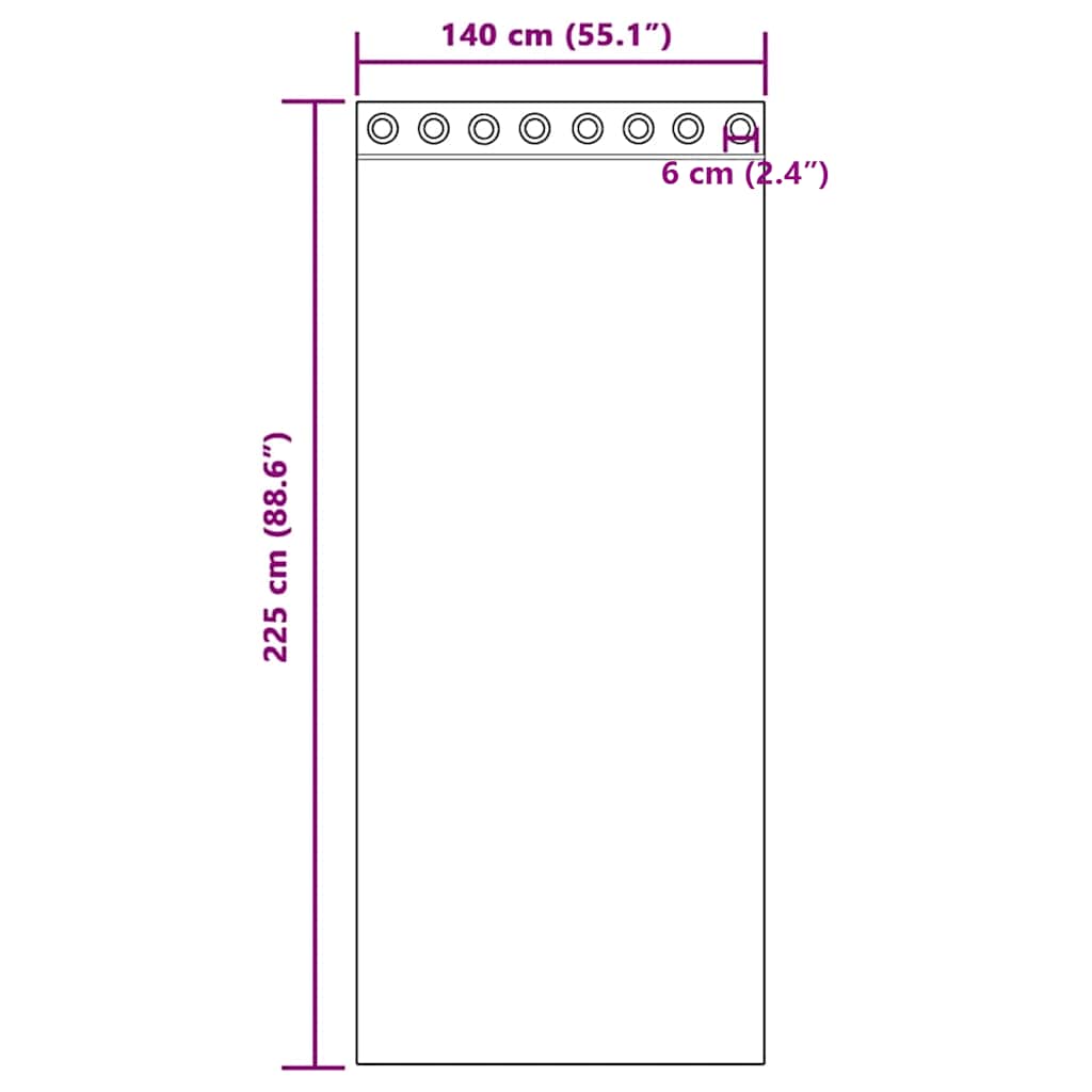 Voile zavjese s ušicama 2 kom crne 140x225 cm