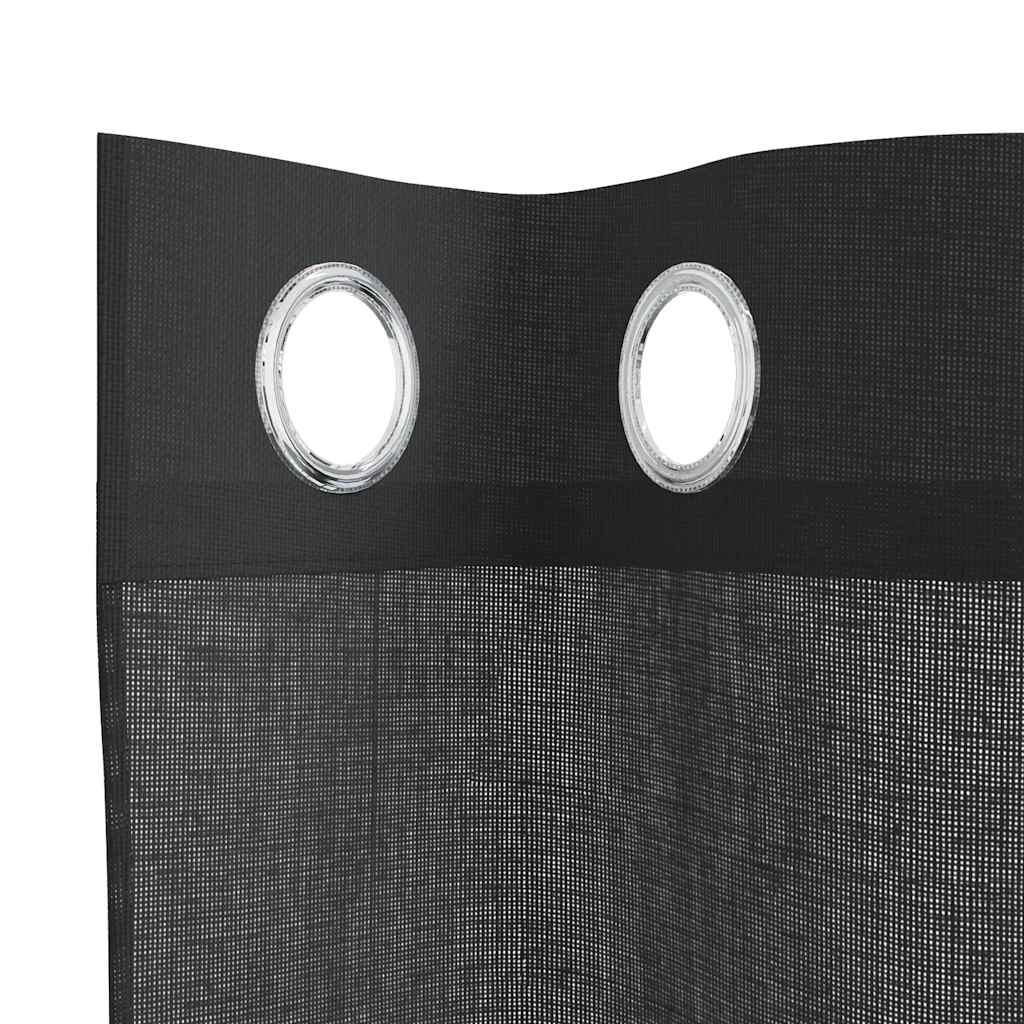 Voile zavjese s ušicama 2 kom crne 140x260 cm
