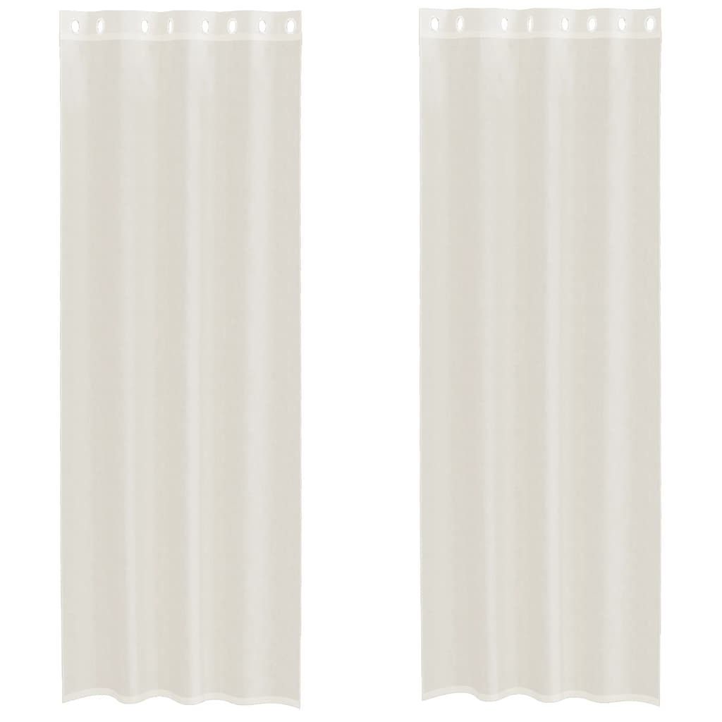 Voile zavjese s ušicama 2 kom krem 140x300 cm
