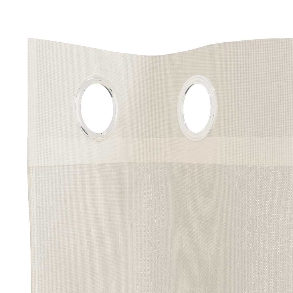 Voile zavjese s ušicama 2 kom krem 140x300 cm
