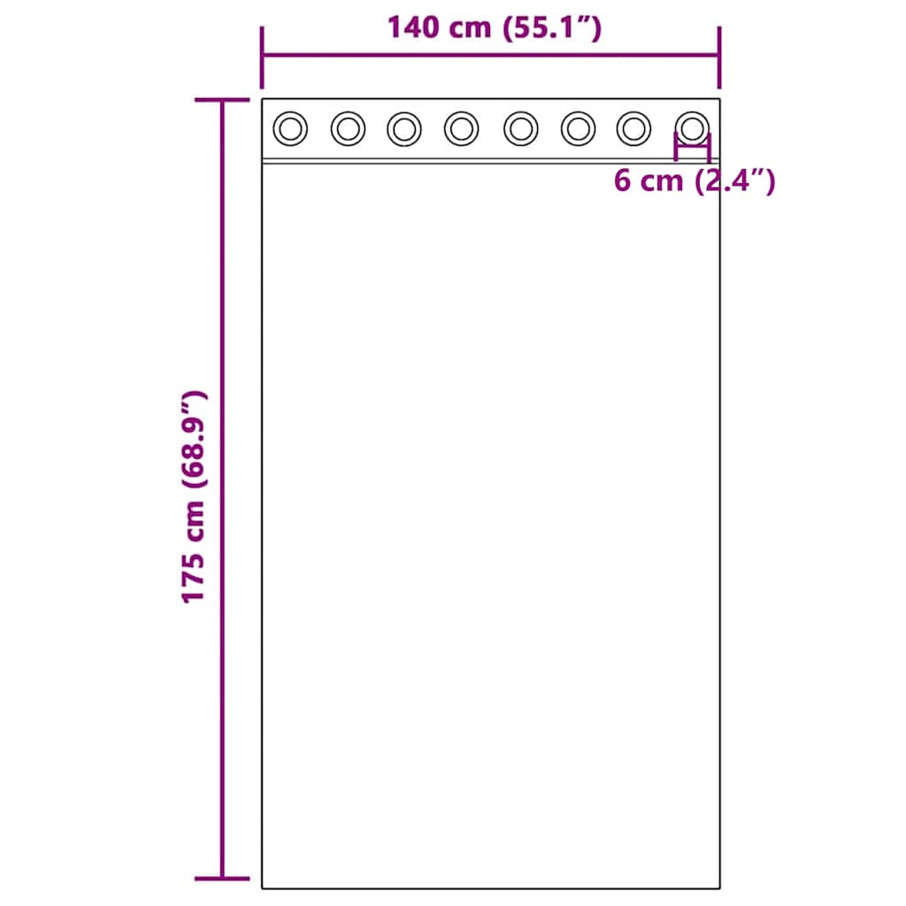 Voile zavjese s ušicama 2 kom tamnosive 140x175 cm