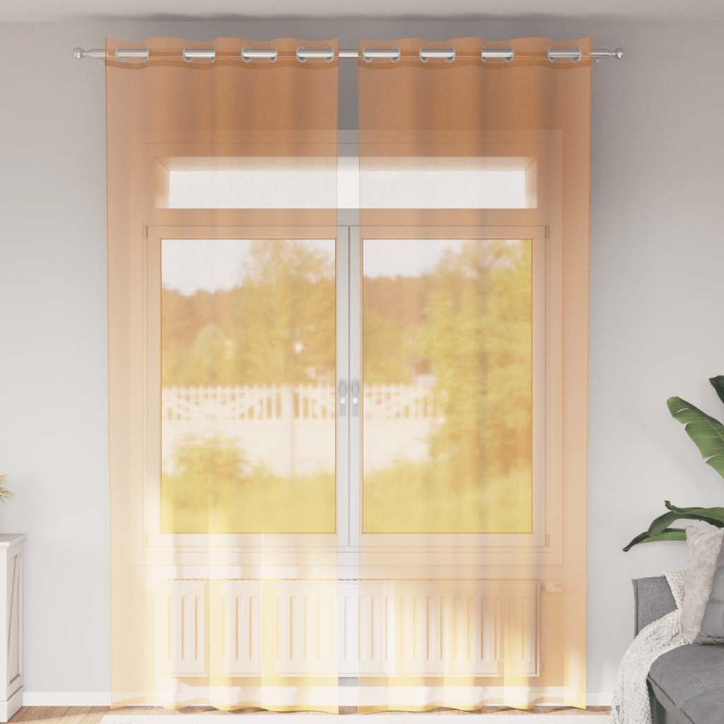 Voile zavjese s ušicama 2 kom narančaste 140x260 cm