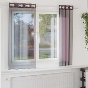 Voile zavjese s ušicama 2 kom ljubičaste 140x140 cm