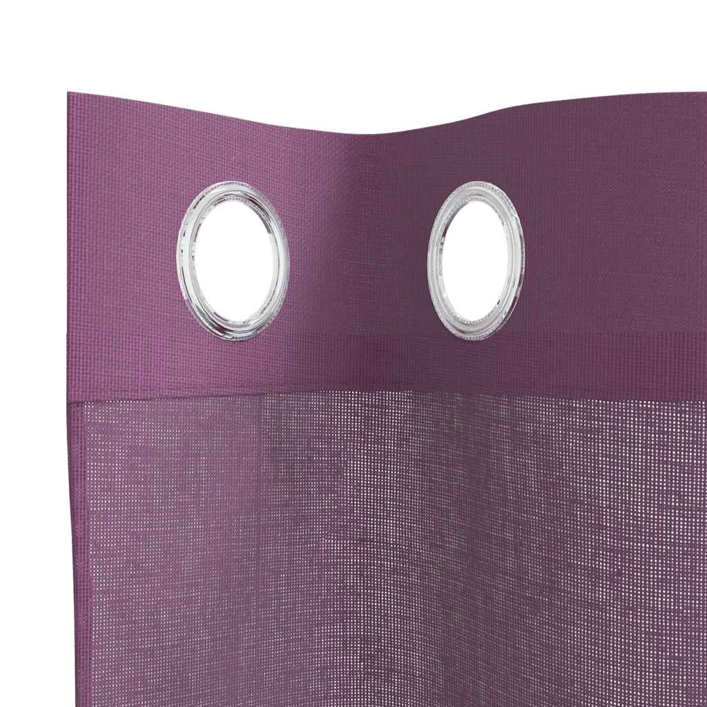 Voile zavjese s ušicama 2 kom ljubičaste 140x260 cm
