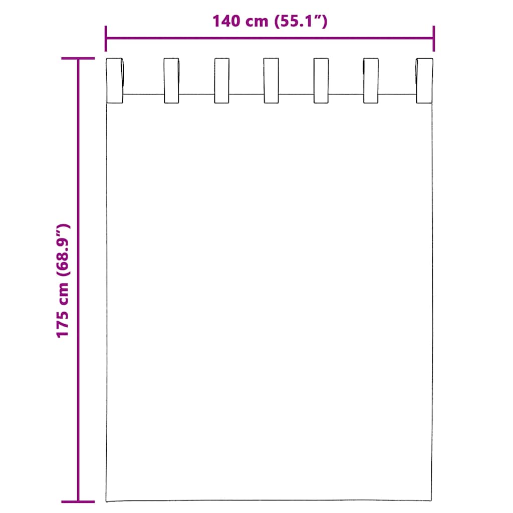 Voile zavjese s gornjim jezičkom 2 kom crne