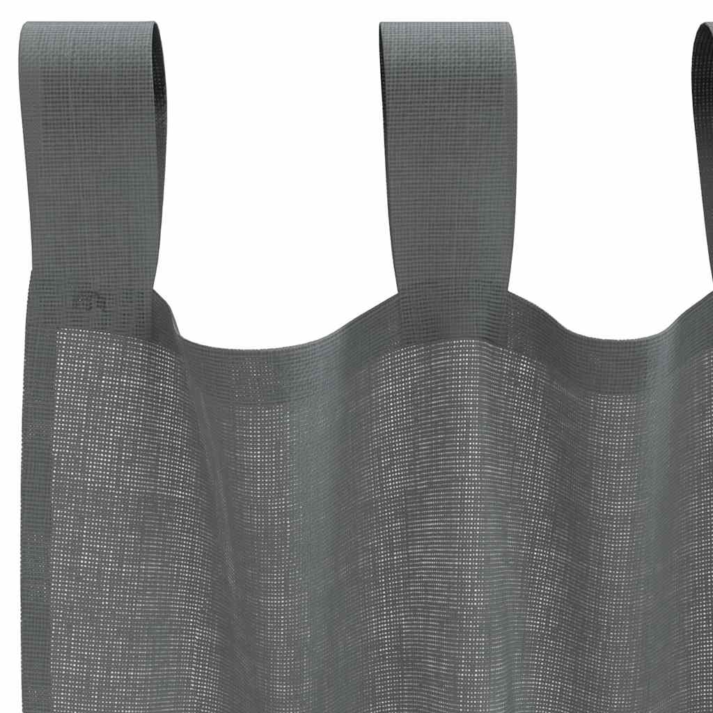 Voile zavjese s petljama 2 kom tamnosive 140x225 cm