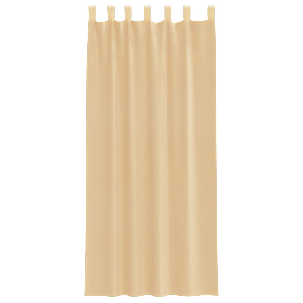Voile zavjese s petljama 2 kom pijesak 140x225 cm