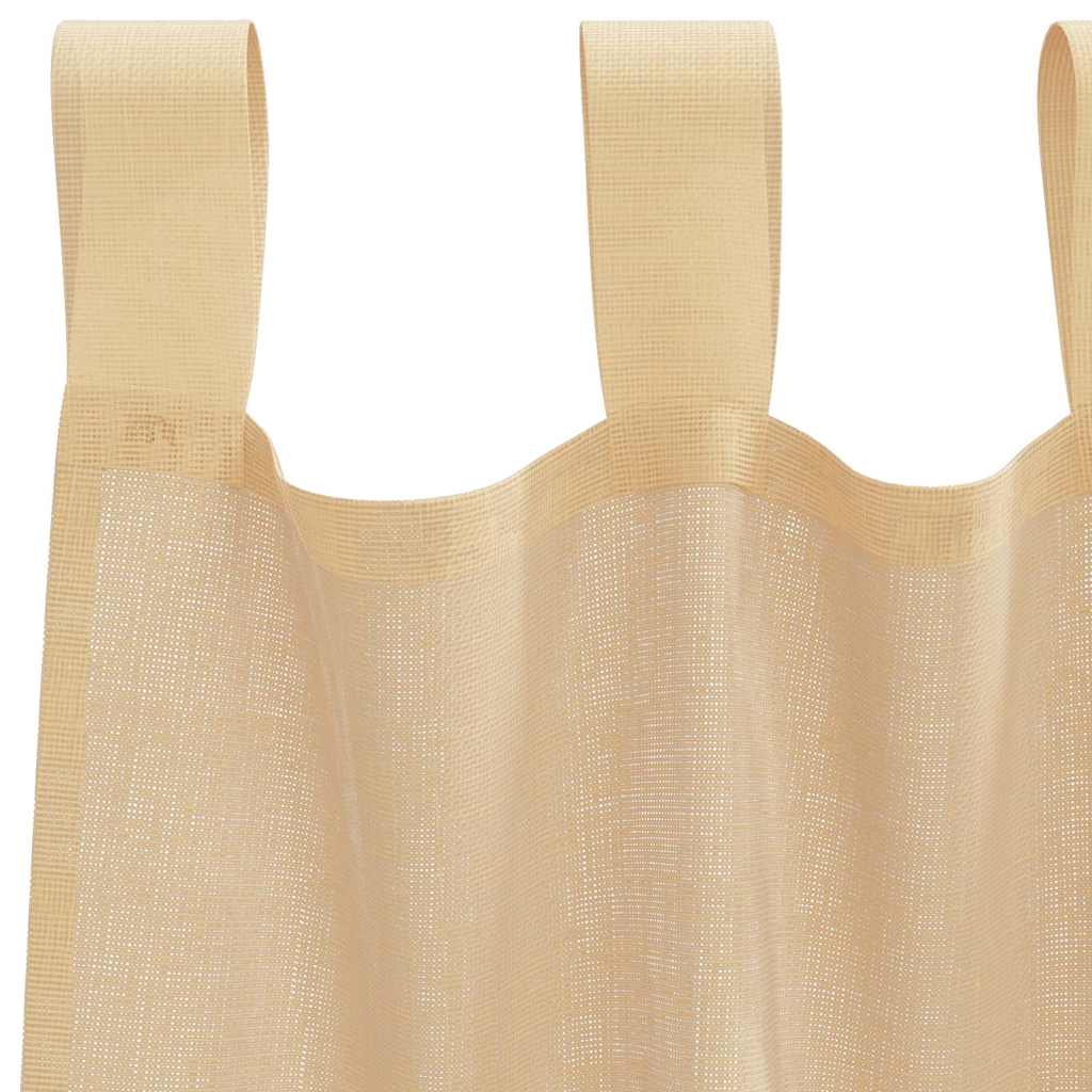 Voile zavjese s petljama 2 kom pijesak 140x225 cm