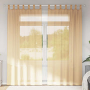 Voile zavjese s petljama 2 kom pijesak 140x245 cm