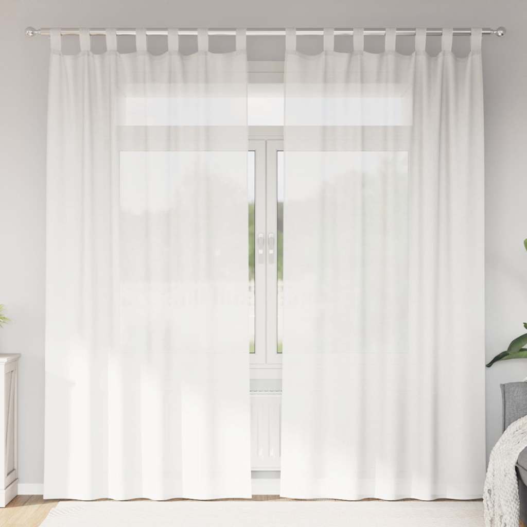 Voile zavjese s petljama 2 kom bijele 140x225 cm