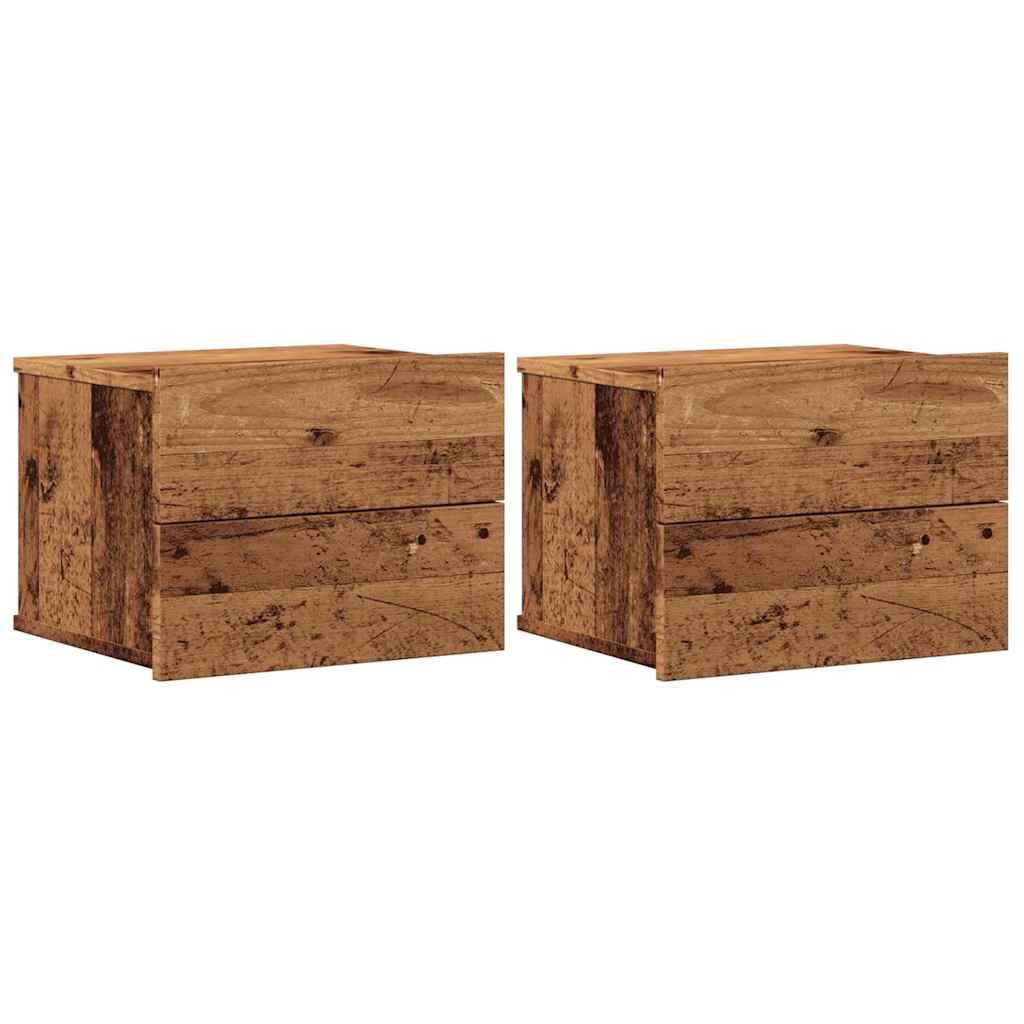 Zidni noćni ormarići 2 kom Staro drvo 40x32x30 cm