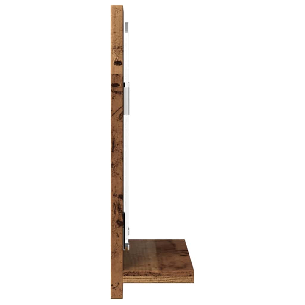 Kupaonski ormarić s ogledalom staro drvo 40x11x37 cm