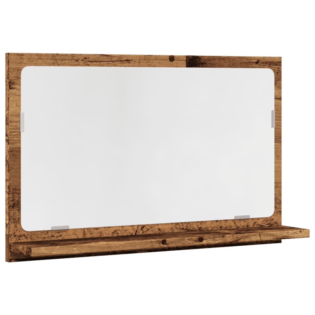 Kupaonski ormarić s ogledalom staro drvo 60x11x37 cm