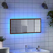 LED kupaonsko ogledalo smeđi hrast 100x8,5x37 cm