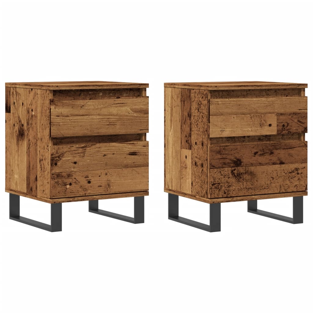 Noćni ormarići 2 kom Staro drvo 40x35x50 cm Konstruirano drvo