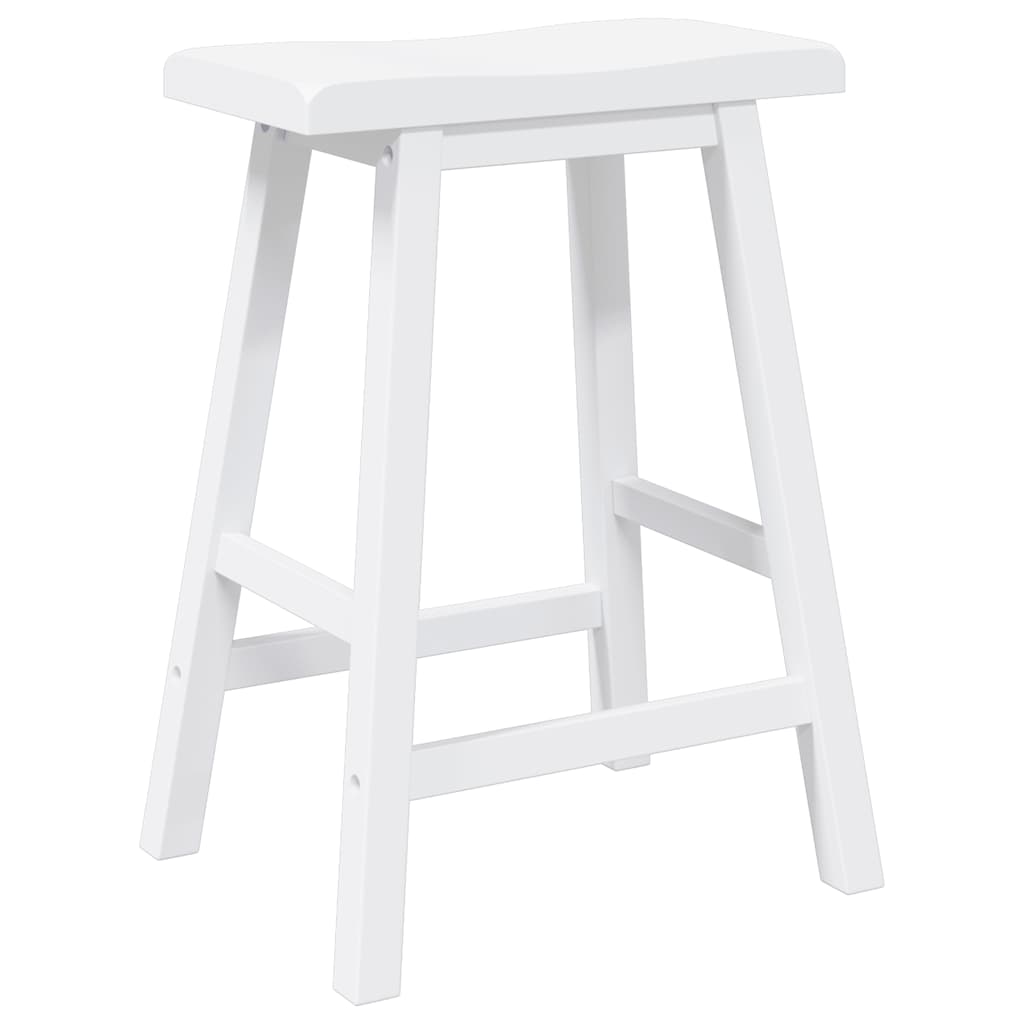 Barske stolice 2 kom Bijele Masivno Drvo Guma