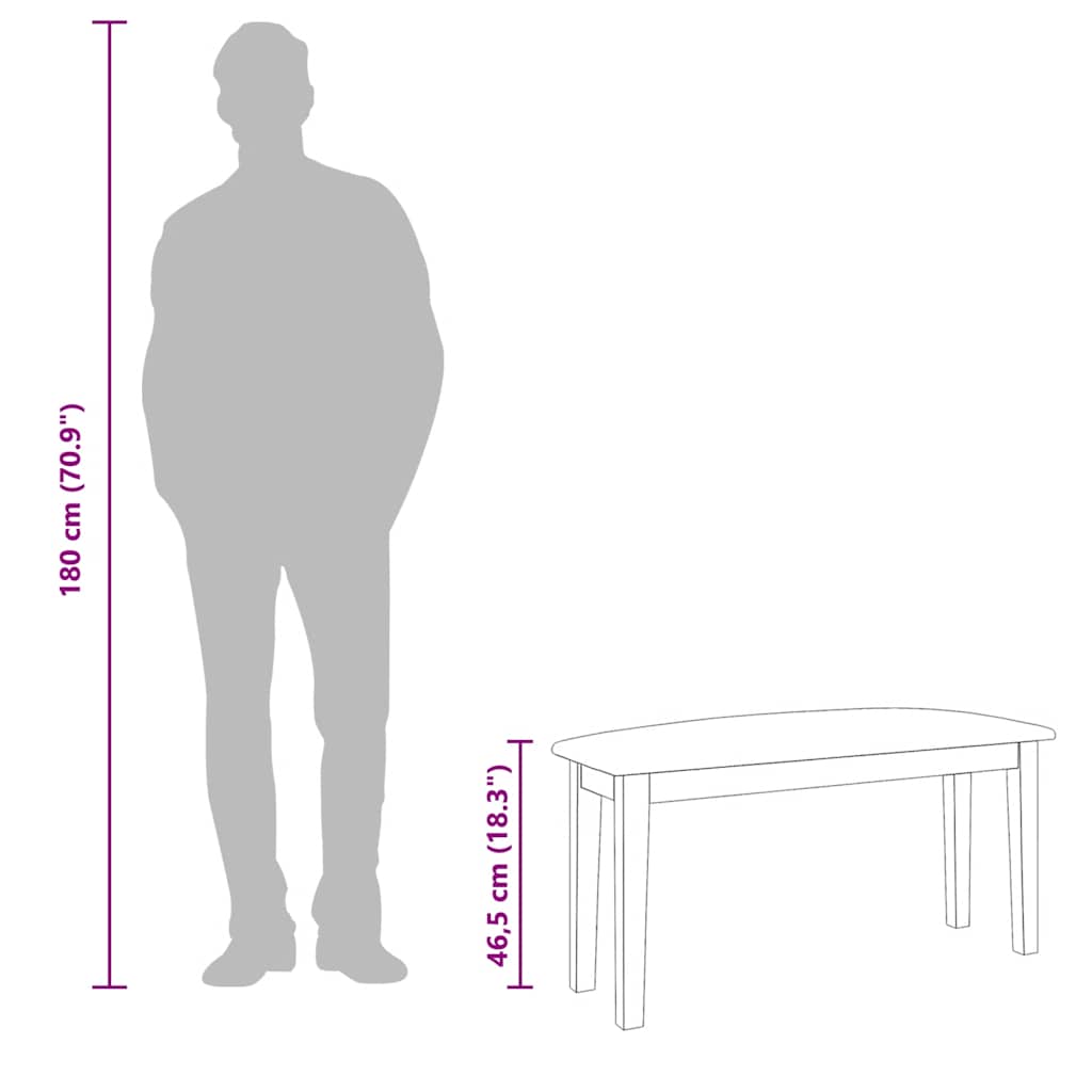 Klupa 90 cm puna drvena guma