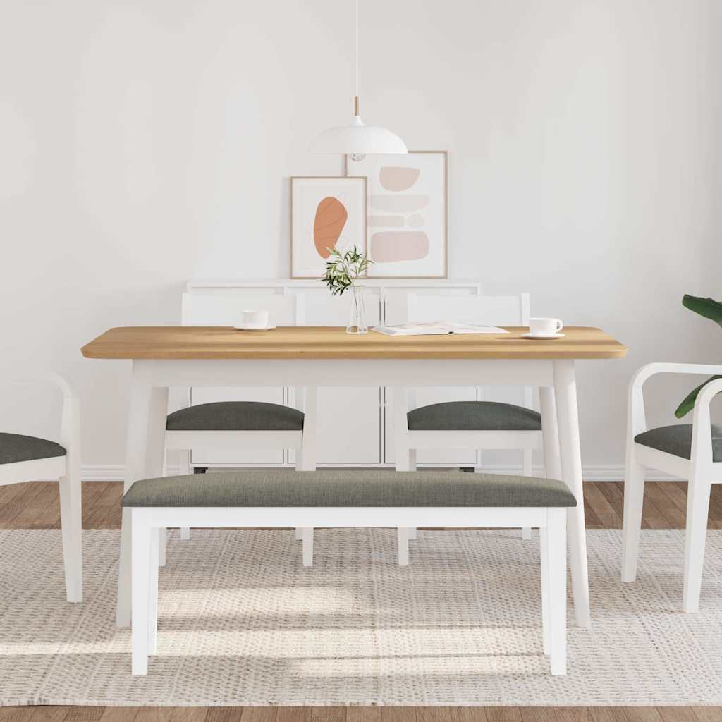 Klupa 110 cm bijela puna drvena guma