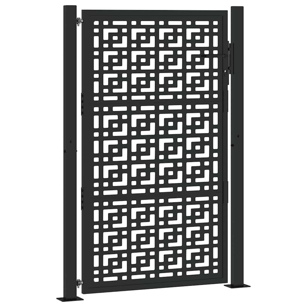 Vrtna vrata crna 100x150 cm čelična križna konstrukcija
