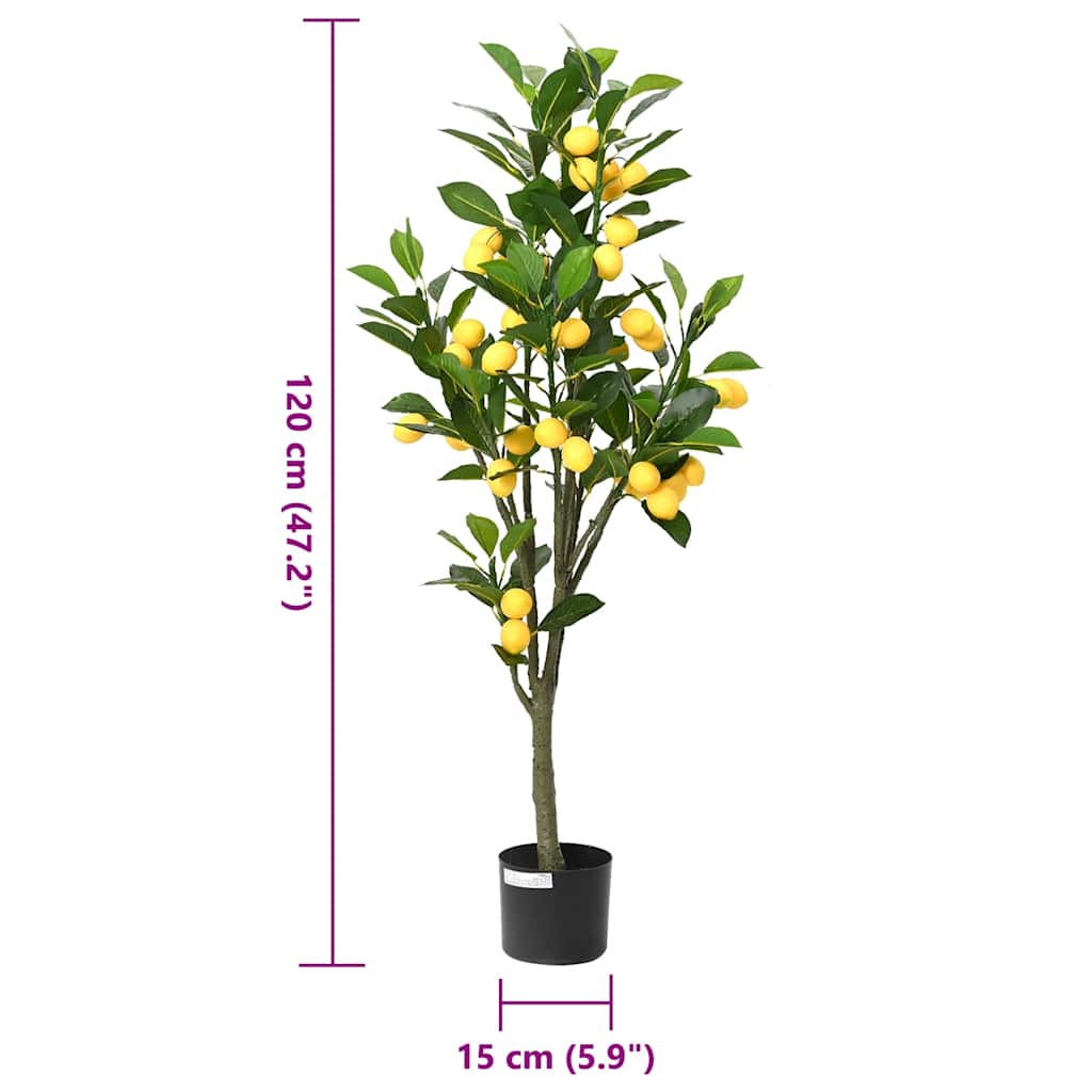 Umjetno stablo limuna 136 listova 120 cm zeleno