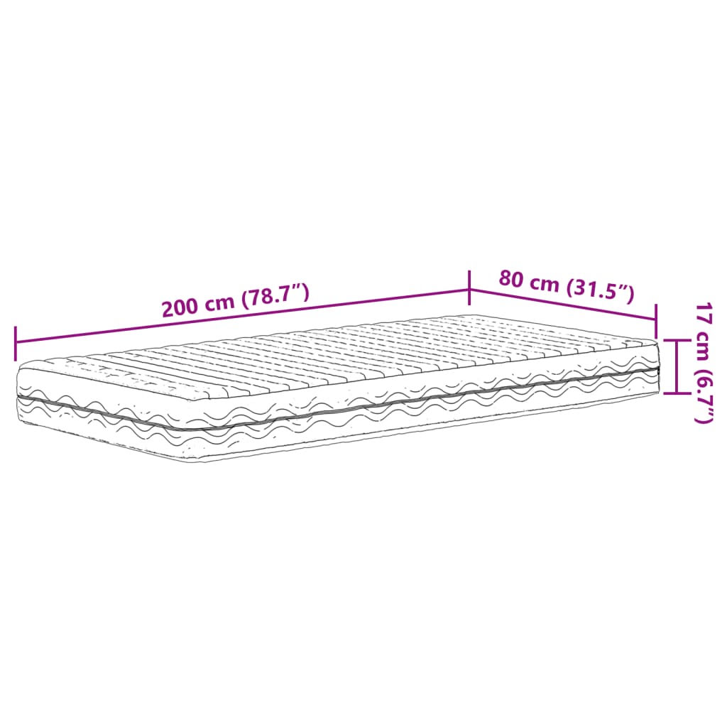 Dnevni krevet s madracem voštano smeđi 80x200 cm od borovine
