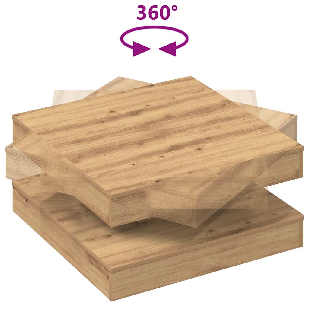 Klub stolić rotirajući za 360 stupnjeva, Artisan hrast 70x70x34,5 cm
