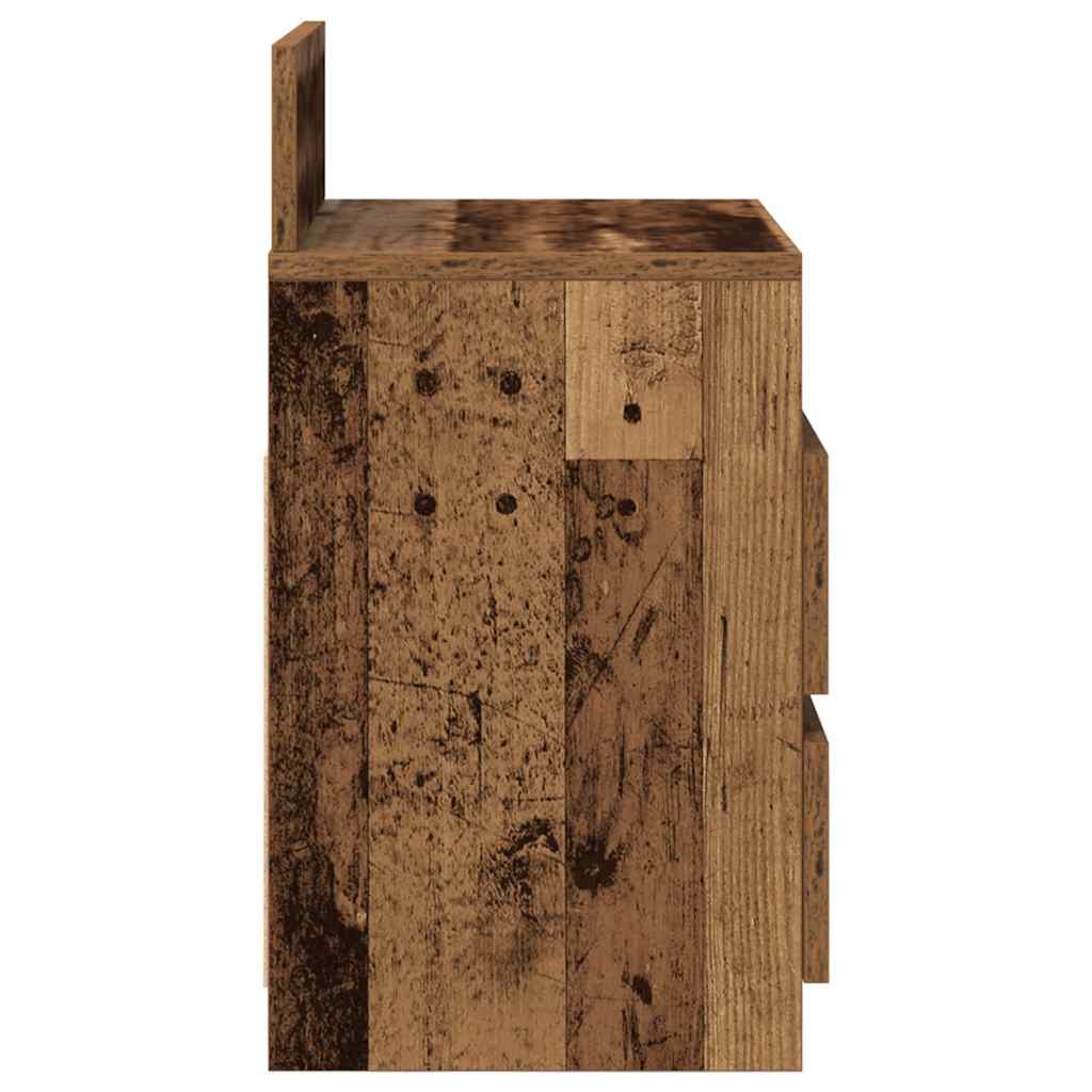 Noćni ormarići 2 kom s 2 ladice staro drvo 40x33x60 cm