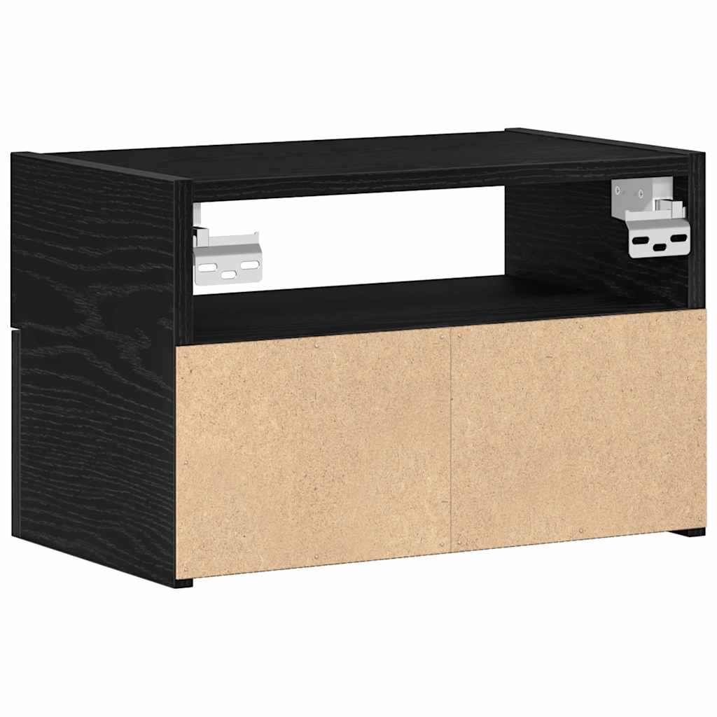 Zidni noćni ormarići 2 kom crni 45x26x28,5 cm