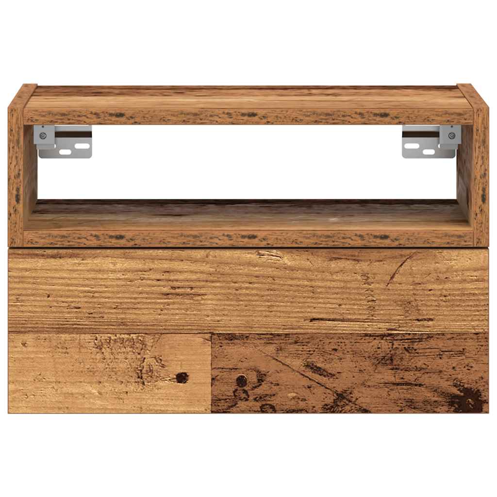 Zidni noćni ormarići 2 kom staro drvo 45x26x28,5 cm
