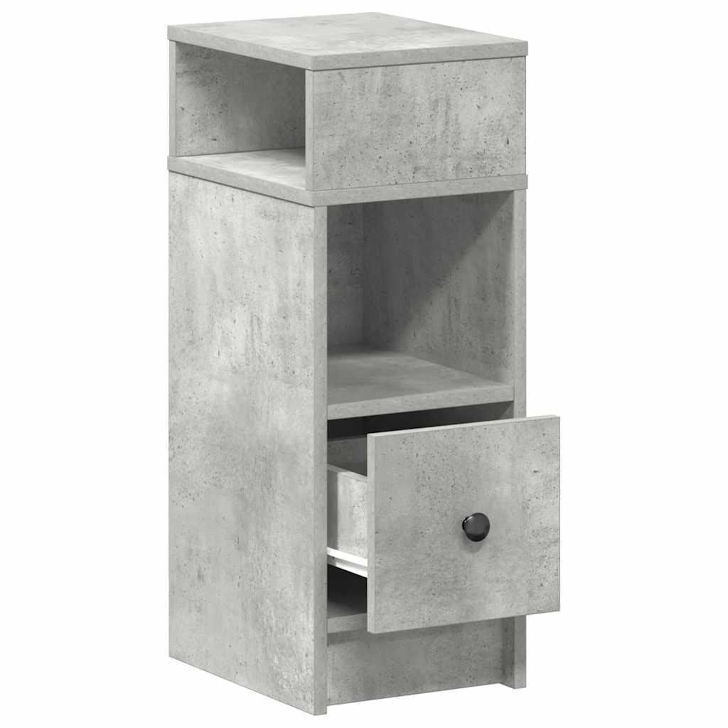 Noćni ormarić s ladicom beton siva 25x31x66 cm