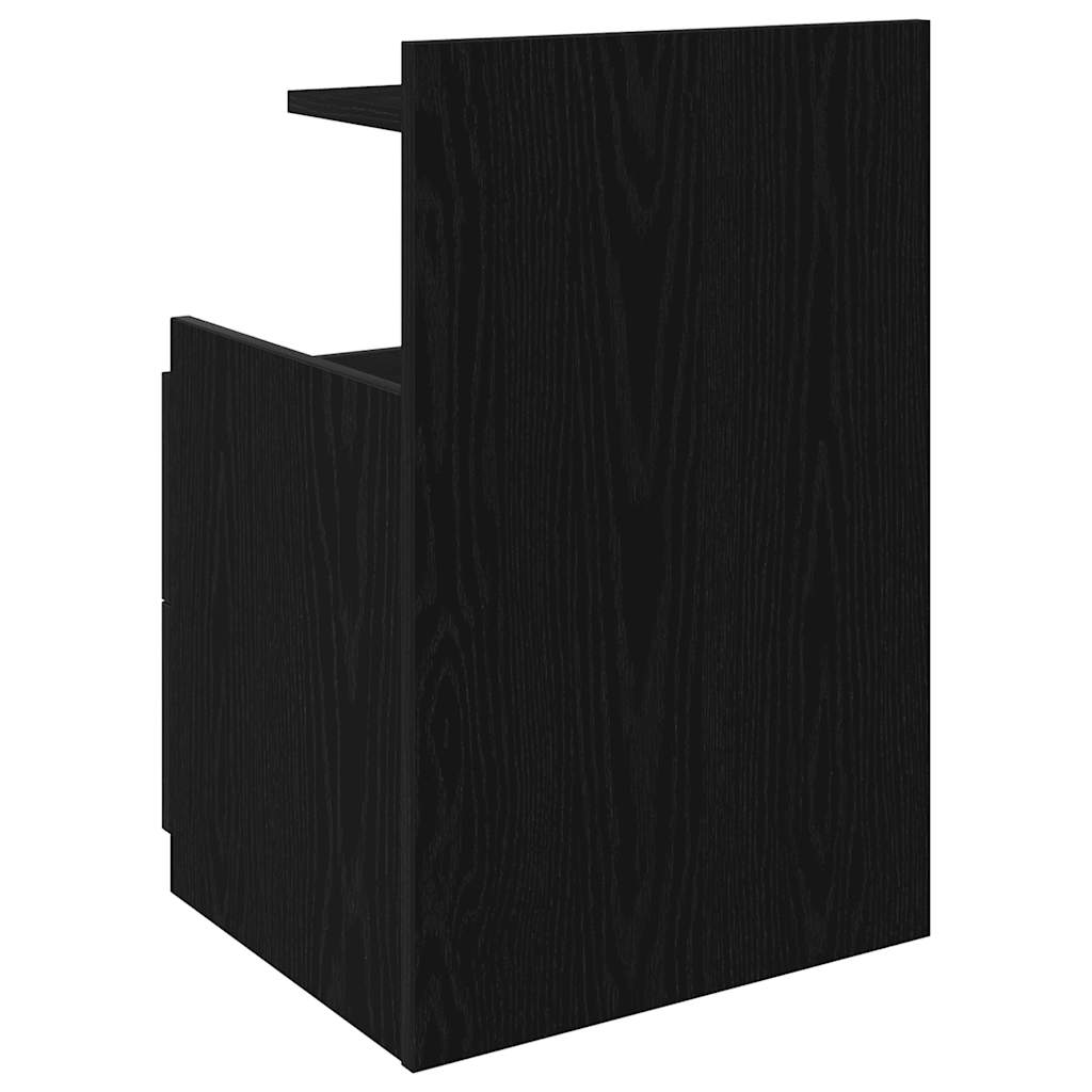 Noćni ormarić s 2 ladice crne boje 40x36,5x62 cm