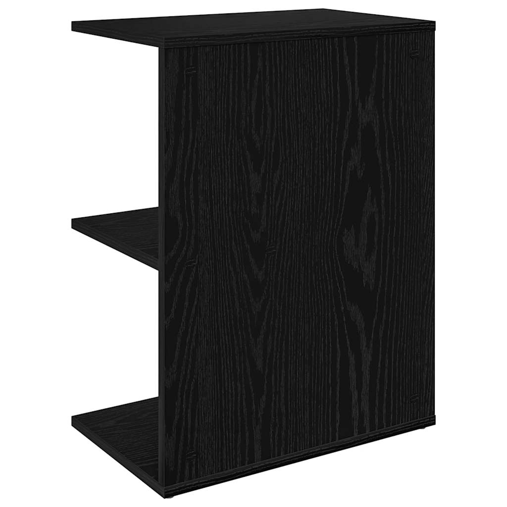 Noćni ormarić crni hrast 46,5x29x61 cm konstruiranog drva