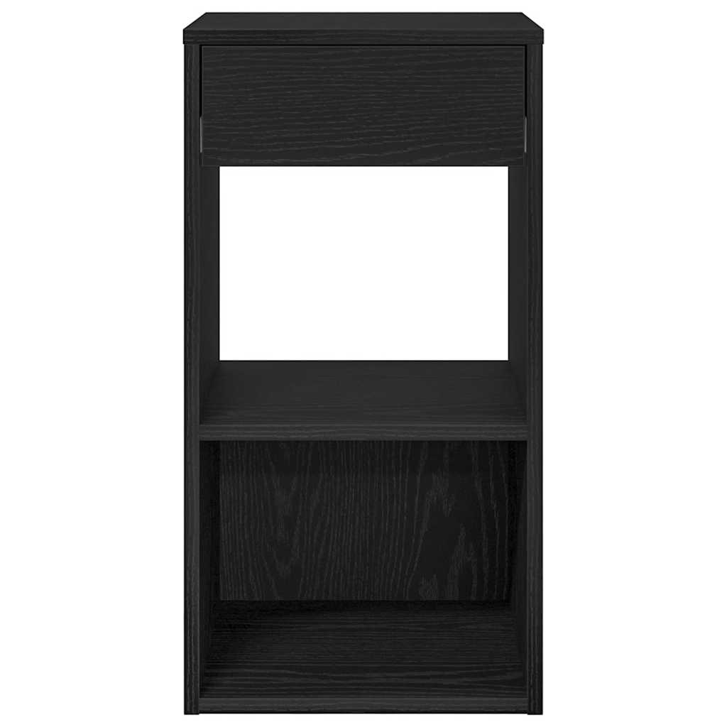 Noćni ormarići s ladicom 2 kom crni hrast 35x34x66,5 cm