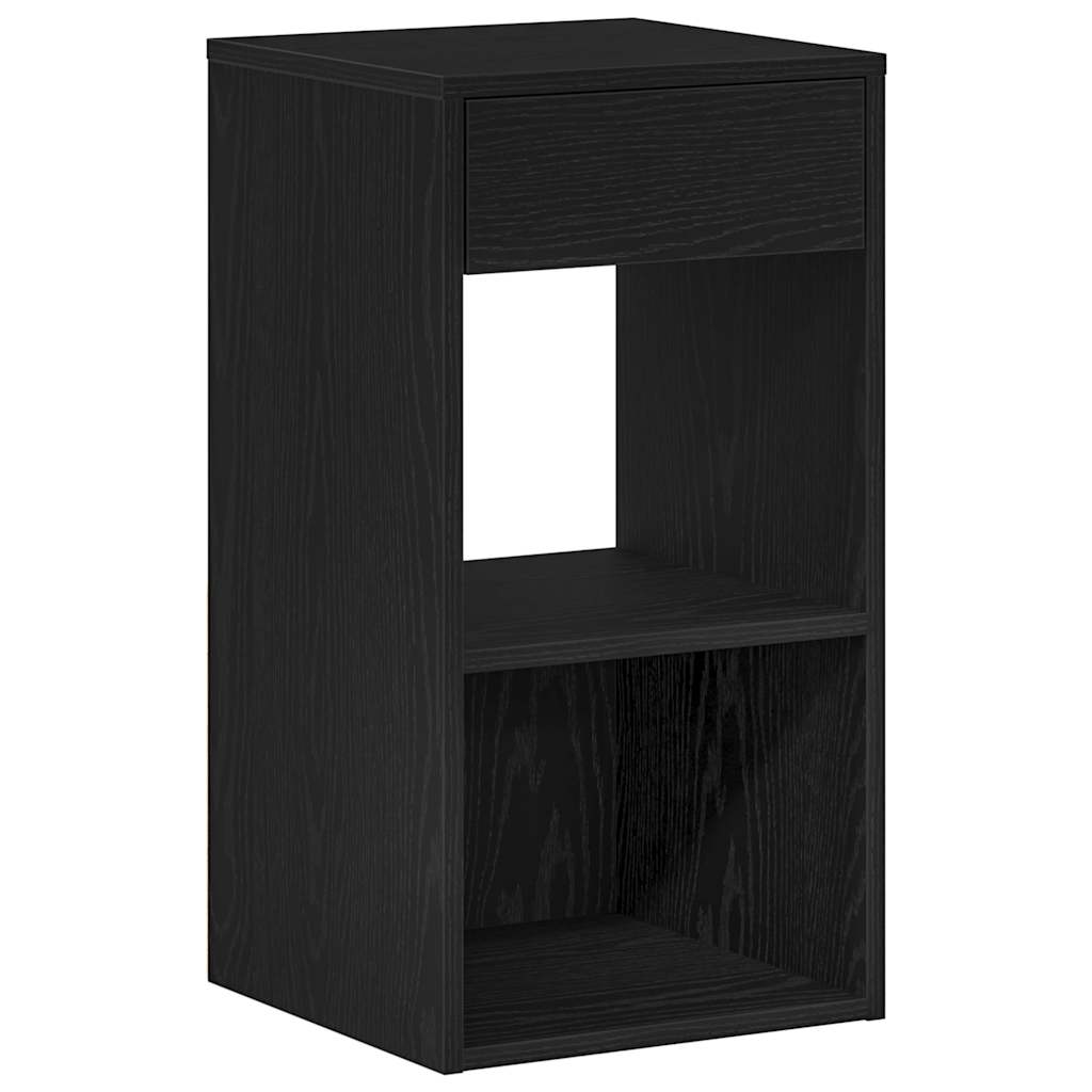 Noćni ormarići s ladicom 2 kom crni hrast 35x34x66,5 cm