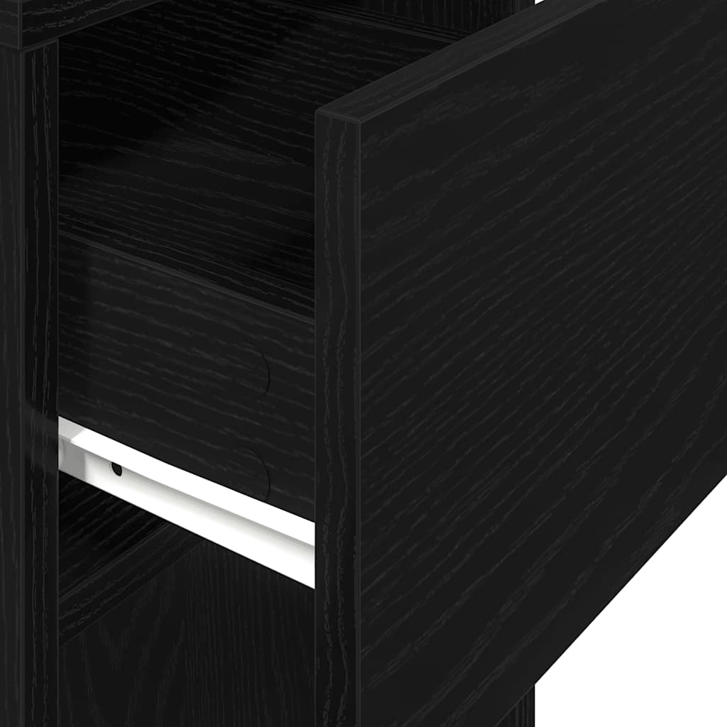 Tower stalak za računalo s ladicom crni 30x44x74 cm