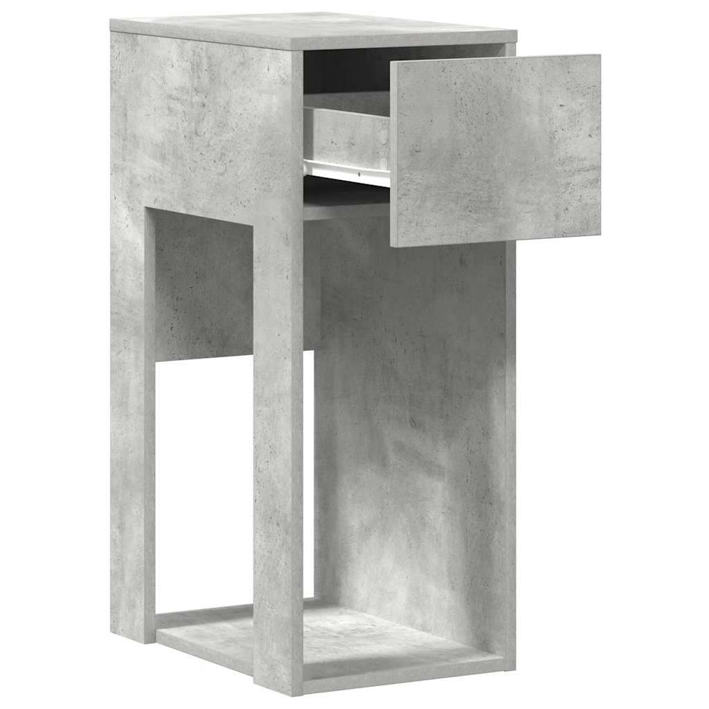 Tower stalak za računalo s ladicom boja betona 30x44x74 cm