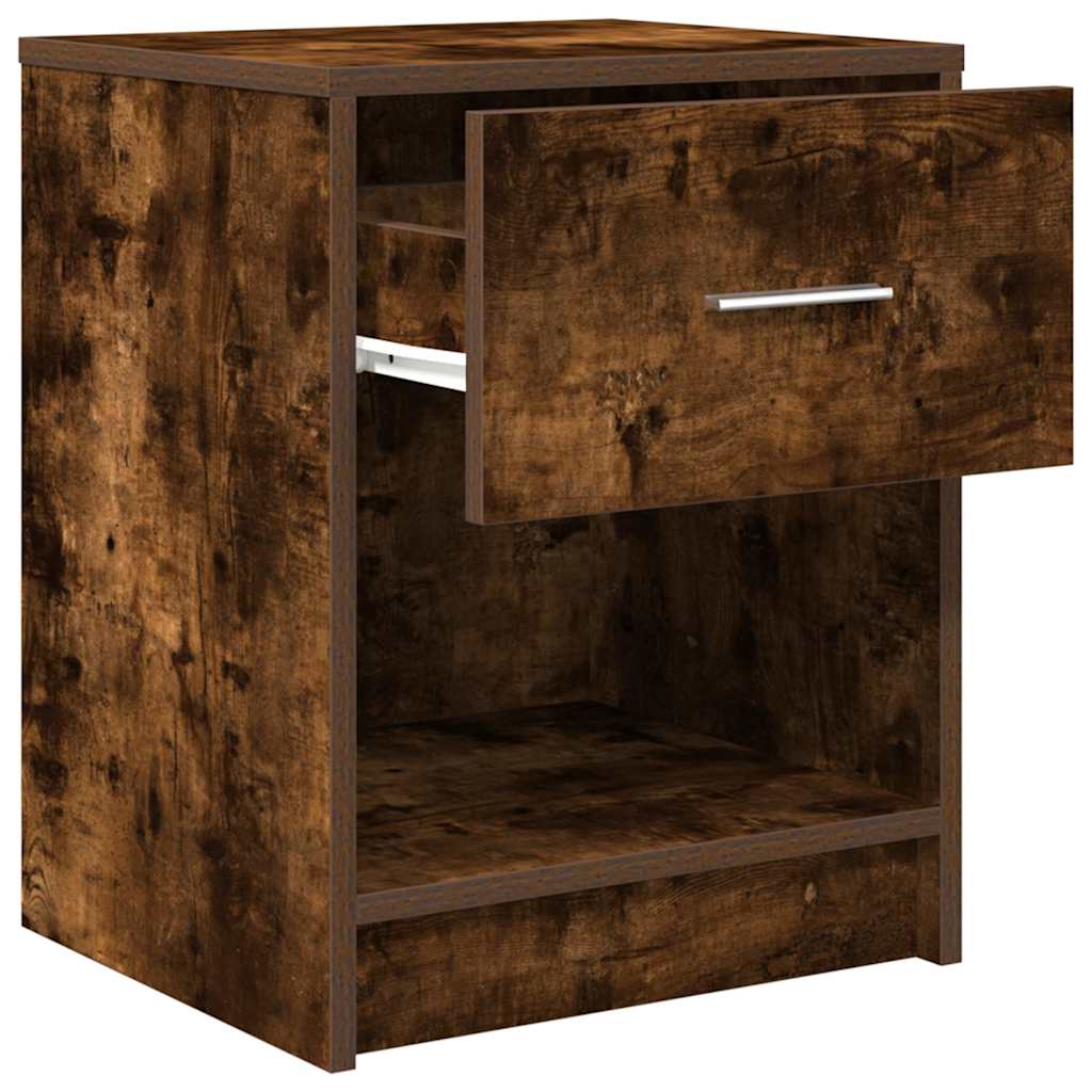 Noćni ormarići 2 kom s ladicama dimljeni hrast 40x34x50 cm