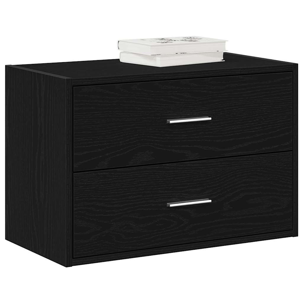 Ormarić s 2 ladice crni hrast 60x31x40 cm konstruirano drvo