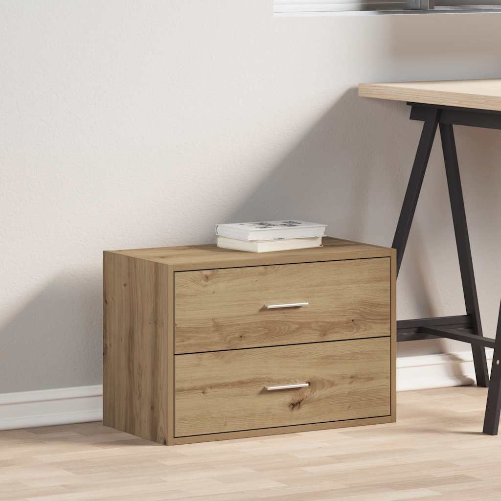 Ormarić s 2 ladice boja hrast 60x31x40 cm konstruirano drvo