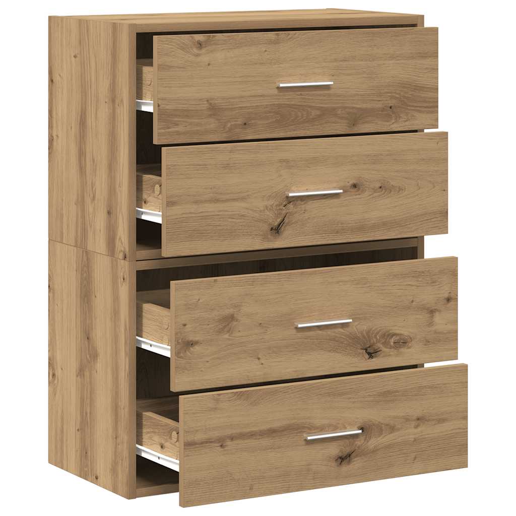 Ormari s 2 ladice 2 kom boja hrast 60x31x40cm konstruirano drvo