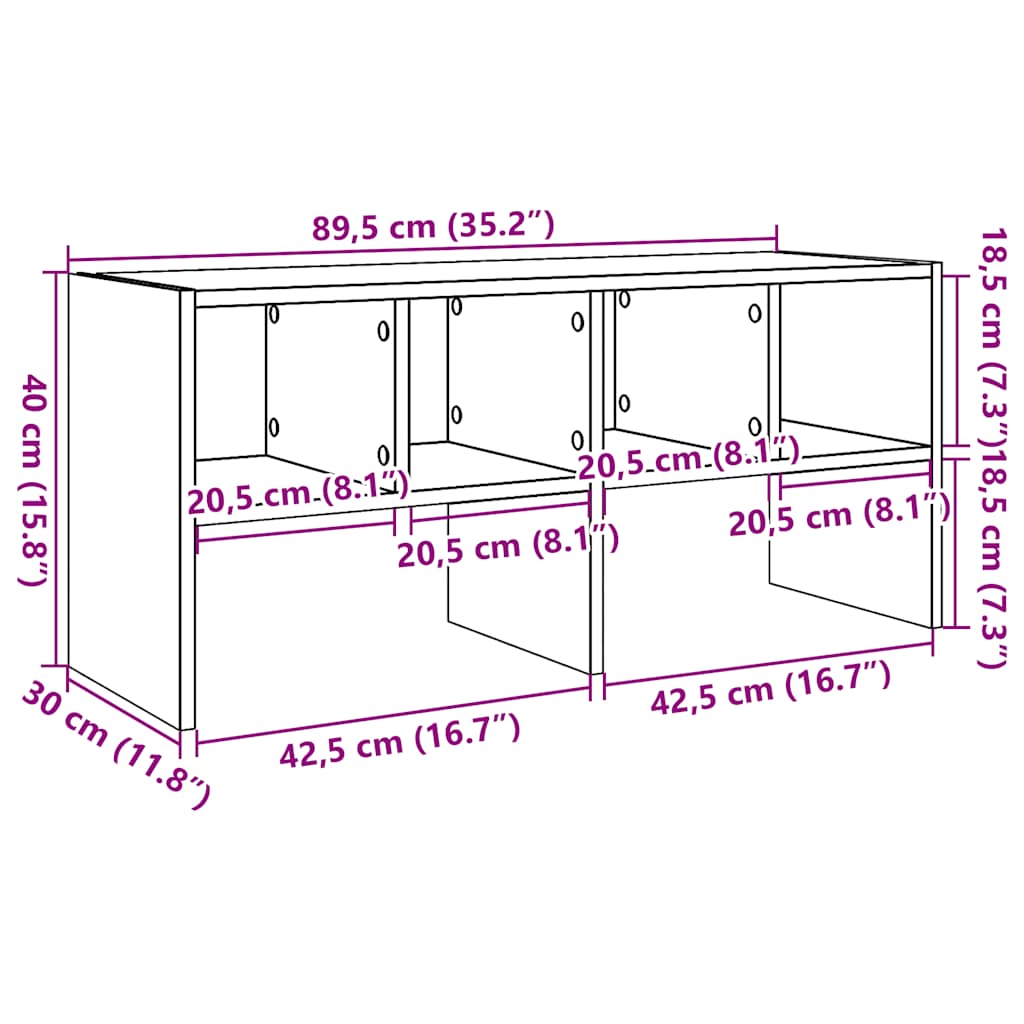 Stalak za cipele koji se može složiti beton sivi 89,5x30x40 cm