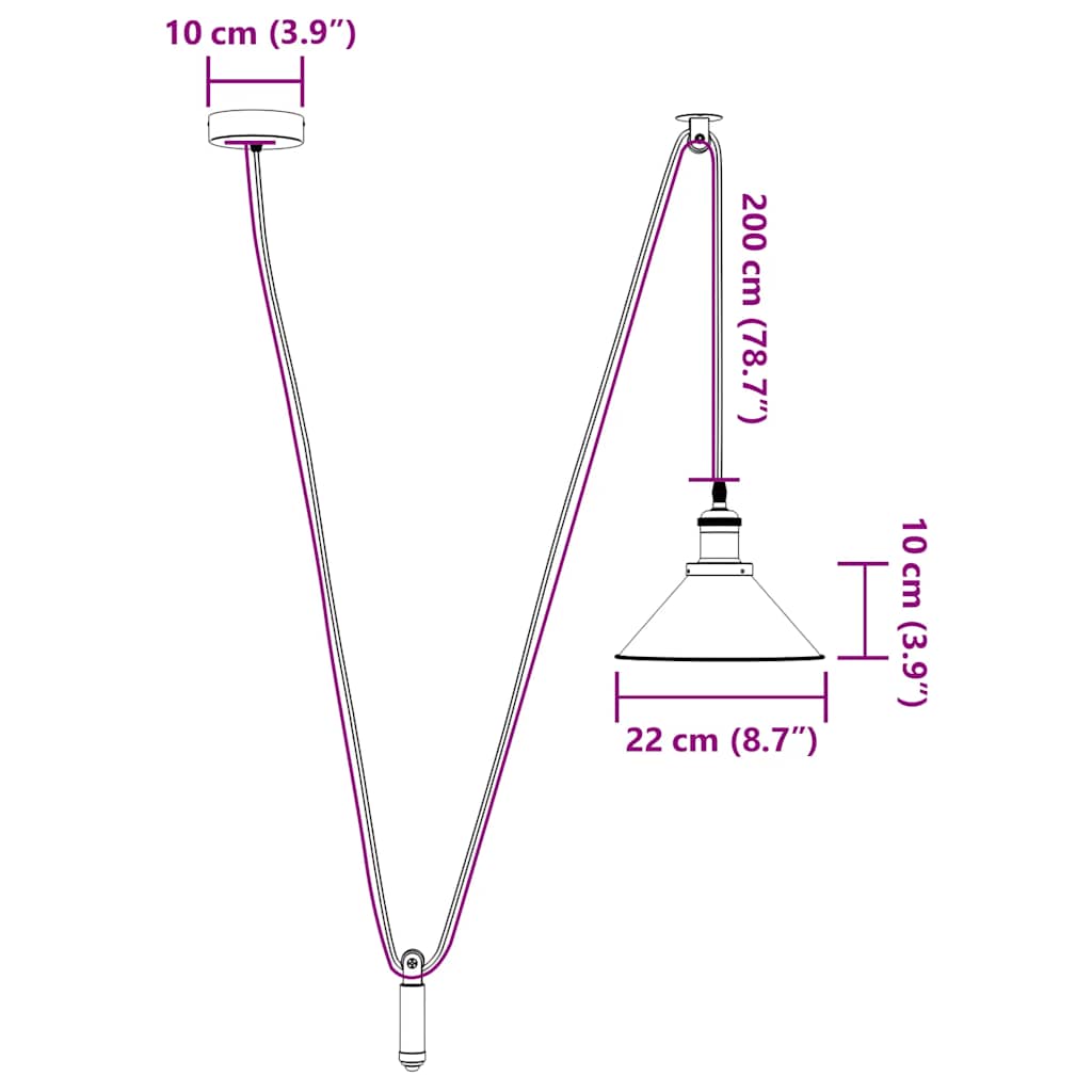 Visilica podesiva po visini E27 sjajno zelena Ø 22 cm metal
