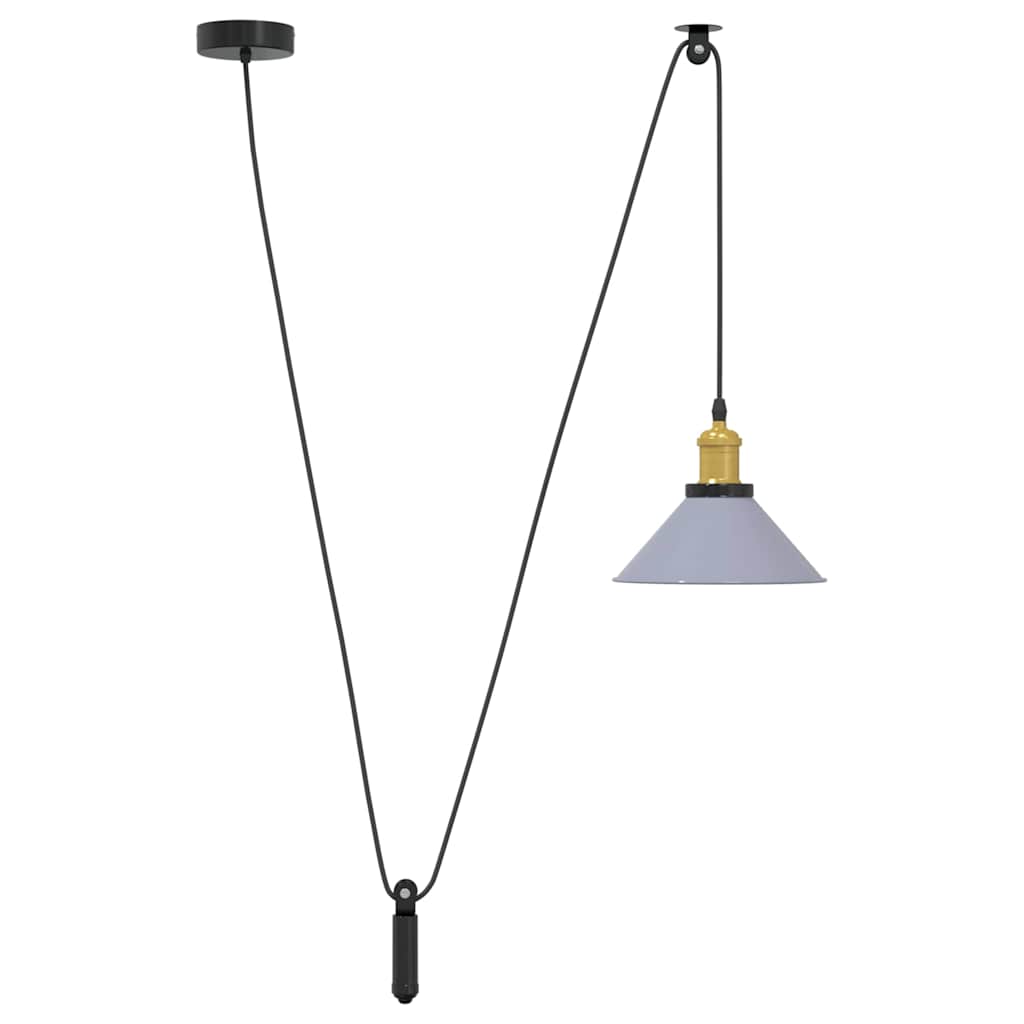 Visilica podesiva po visini E27 sjajno siva Ø 22 cm metal