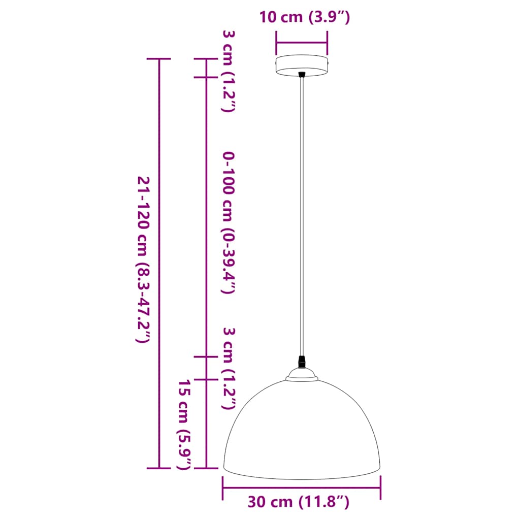 Viseće svjetiljke 2 kom podesive visine E27 bijela Ø 30cm metal